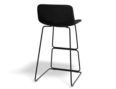 Umbria Stool - Black - Charcoal fabric - 77cm Commercial Bar Height