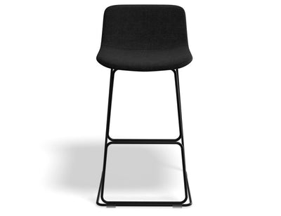 Umbria Stool - Black - Charcoal fabric - 77cm Commercial Bar Height