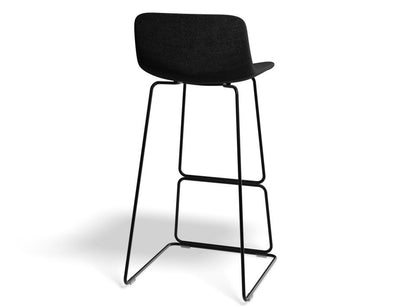 Umbria Stool - Black - Charcoal fabric - 77cm Commercial Bar Height