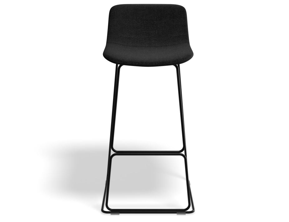 Umbria Stool - Black - Charcoal fabric - 77cm Commercial Bar Height