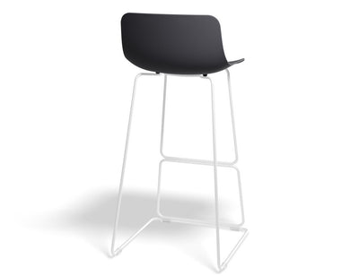 Umbria Stool - White - Grey Shell - 77cm Commercial Bar Height