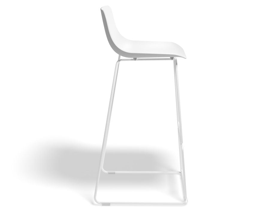 Umbria Stool - White - White Shell - 77cm Commercial Bar Height