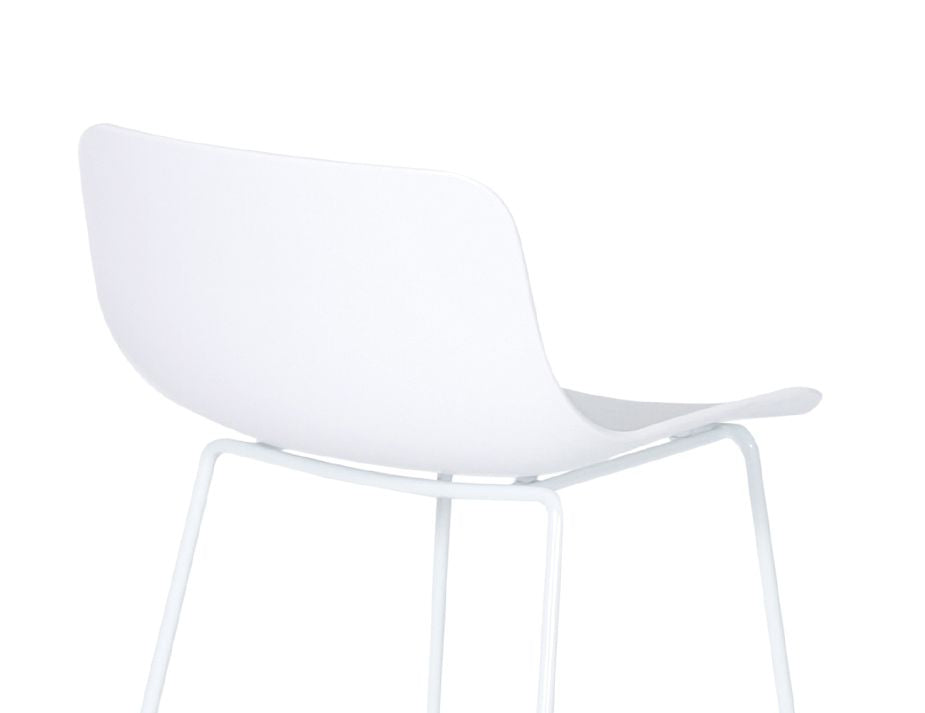 Umbria Stool - White - White Shell - 77cm Commercial Bar Height