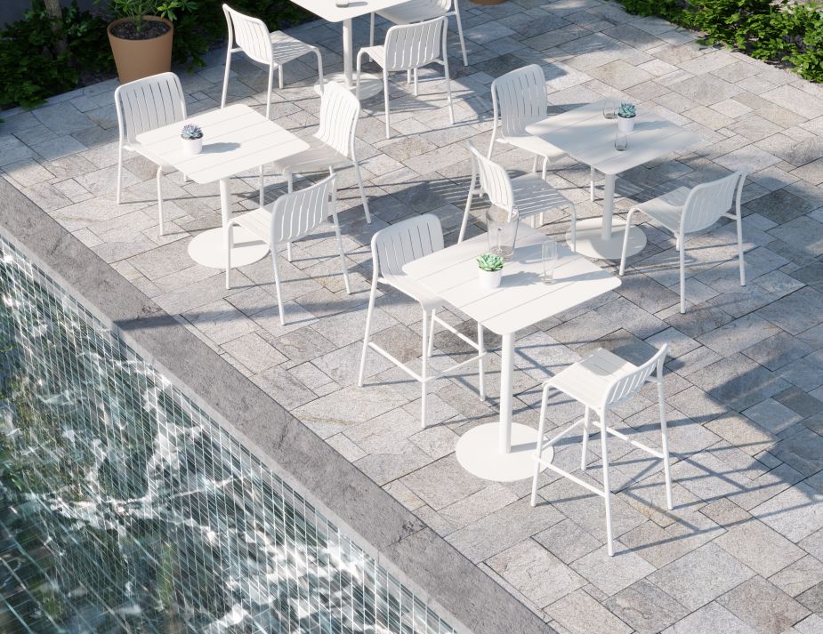 Roku Outdoor Dining Chair in Matt White - Roku Dining Chair - White