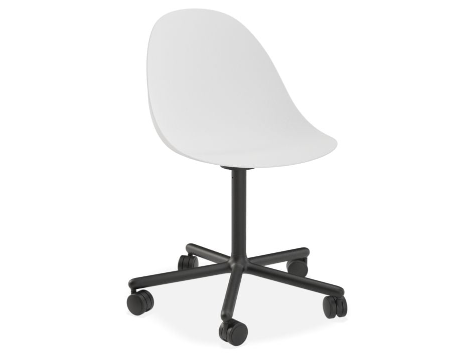 Pebble Chair White with Shell Seat - 4 Post Stackable Base - White