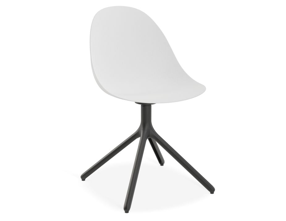 Pebble Chair White with Shell Seat - 4 Post Stackable Base - White