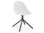 Pebble Chair White with Shell Seat - Swivel Base w Castors - Black