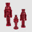 Glass Nutcracker Candle Stand Red (Set of 4)