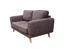 2 Seater Sofa Brown Fabric Lounge Set for Living Room Couch with Solid Wooden Frame