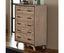 Tallboy with 5 Storage Drawers Solid Acacia Wooden Frame in Silver Brush Colour