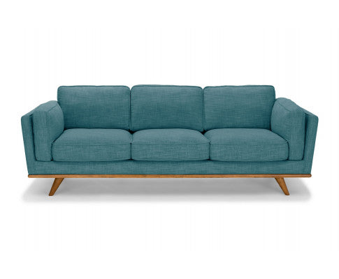 3 Seater Sofa Teal Fabric Lounge Set for Living Room Couch with Wooden Frame