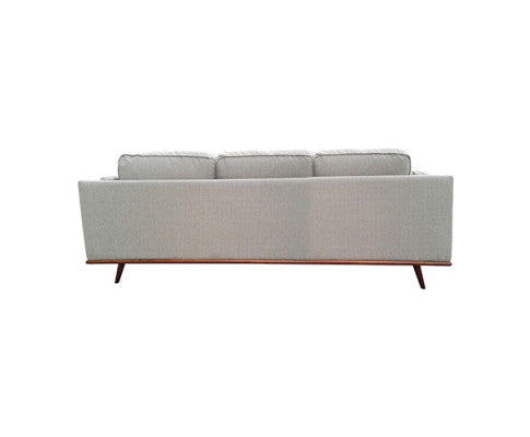 3 Seater Sofa Beige Fabric Modern Lounge Set for Living Room Couch with Wooden Frame