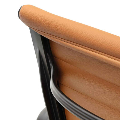 Low Back Office Chair - Saddle Tan in Black Frame