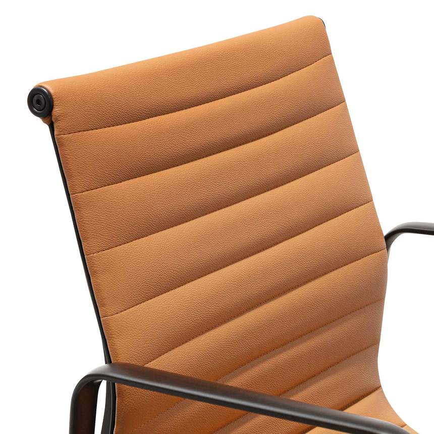 Low Back Office Chair - Saddle Tan in Black Frame