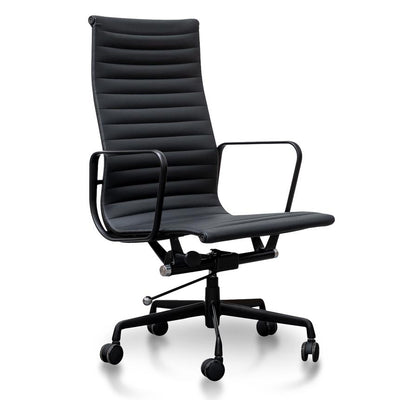 Executive Leather Office Chair - Full Black