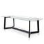 2.4m Dining Table - Glass Top with Black Base