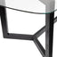 2.4m Dining Table - Glass Top with Black Base