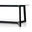 2.4m Dining Table - Glass Top with Black Base