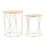 Set of 2 Bamboo Weave/Iron Side Tables