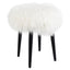 Dixie Stool - White Mongolian Fur.