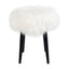 Dixie Stool - White Mongolian Fur.