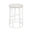 Aiden White Steel Kitchen Stool - Natural Linen