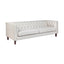 Tuxedo 3 Seater Tufted Sofa - Natural Linen