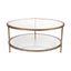 Cocktail Glass Round Coffee Table - Antique Gold