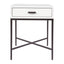 Nessa White Bedside Table - Black