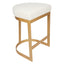 Brooke Brass Kitchen Stool - Natural