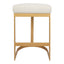 Brooke Brass Kitchen Stool - Natural