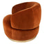 Tubby Swivel Arm Chair - Caramel Velvet