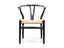 Dining Chair - Black - Natural Seat