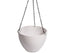 Hanging Rustic White Plastic Pot with Chain 30cm