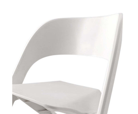 ArtissIn Set of 4 Dining Chairs Office Cafe Lounge Seat Stackable Plastic Leisure Chairs White