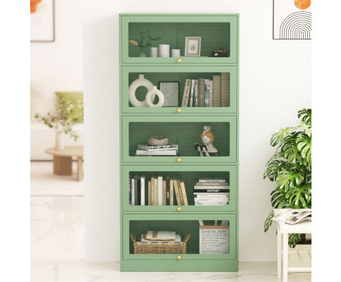 ArtissIn Buffet Sideboard Cupboard Cabinet Storage Mesh Doors Metal Green ELIA