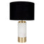 Paola Marble Table Lamp - White w Black Shade