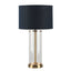 Left Bank Table Lamp - Brass w Navy Shade