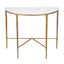 Heston Marble Demilune Table - Brass