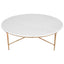 Heston Round Marble Coffee Table - Brass