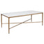 Heston Rectangle Marble Coffee Table - Brass