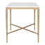 Heston Square Marble Side Table - Brass