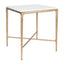 Heston Square Marble Side Table - Brass