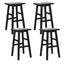 Artiss Set of 4 Beech Wood Bar Stools - Black