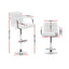 Artiss 2x Bar Stools Gas lift Swivel Chairs Kitchen Armrest Leather Chrome White