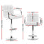 Artiss Set of 4 Bar Stools Gas lift Swivel - Steel and White