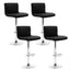 Set of 4 Line Style PU Leather Bar Stools - Black