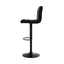 Set of 4 Bar Stools PU Leather Criss Cross Style - Black