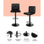 Set of 4 Bar Stools PU Leather Criss Cross Style - Black