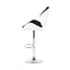 Set of 2 Kitchen Bar Stools - White, Black and Chrome